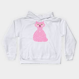 Knotty Cat - pink Kids Hoodie